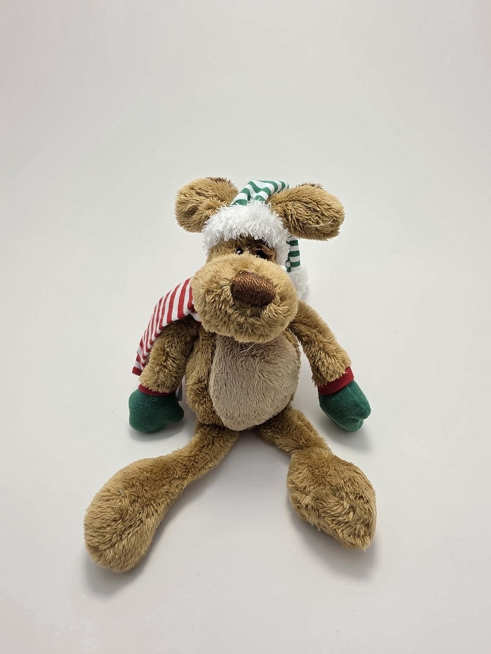 Gund 2005 Magnatudes Knicker Christmas Holiday Brown Puppy Dog Hat Scarf!